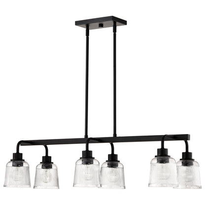 Nuvo 60-8610 Grayson, 6 Light Island Pendant, Matte Black Finish