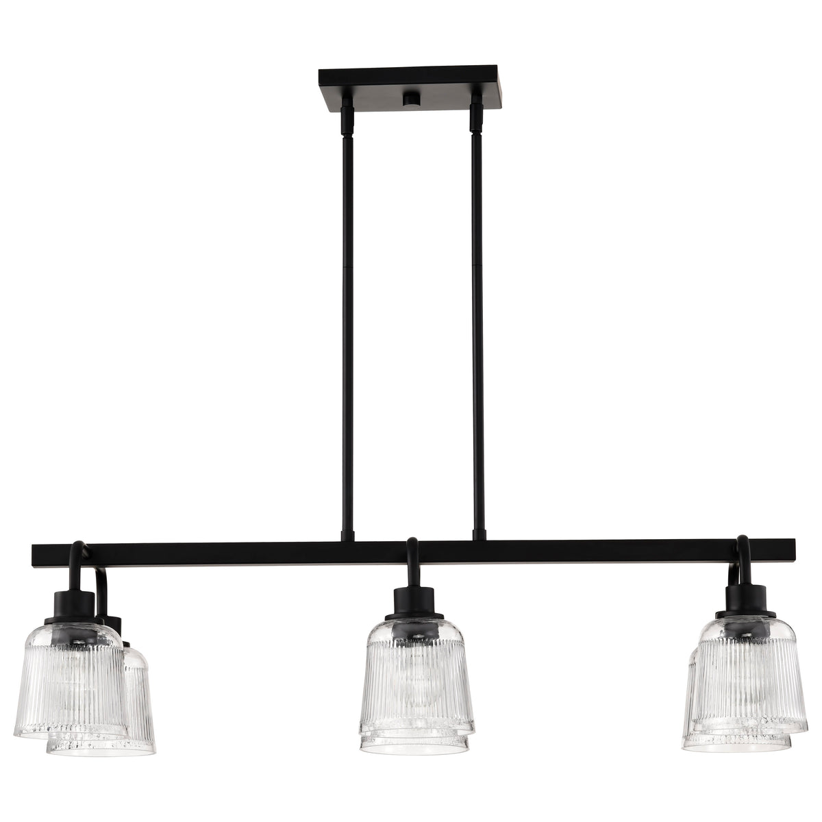 Nuvo 60-8610 Grayson, 6 Light Island Pendant, Matte Black Finish