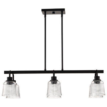 Nuvo 60-8610 Grayson, 6 Light Island Pendant, Matte Black Finish