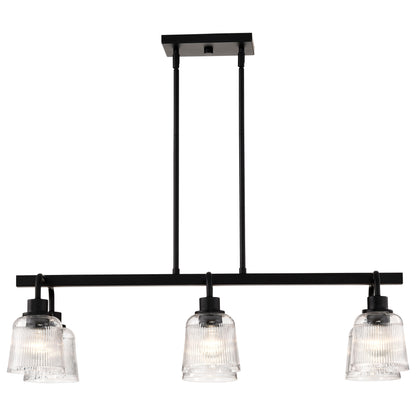 Nuvo 60-8610 Grayson, 6 Light Island Pendant, Matte Black Finish