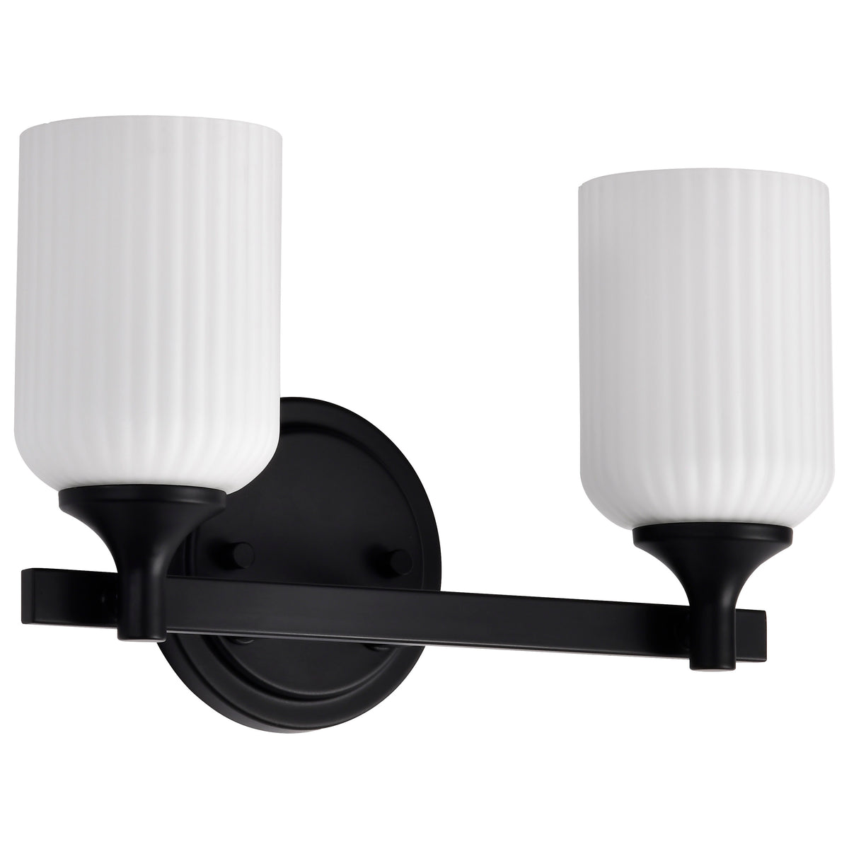 Nuvo 60-8642 Solara, 2 Light Vanity, Matte Black Finish