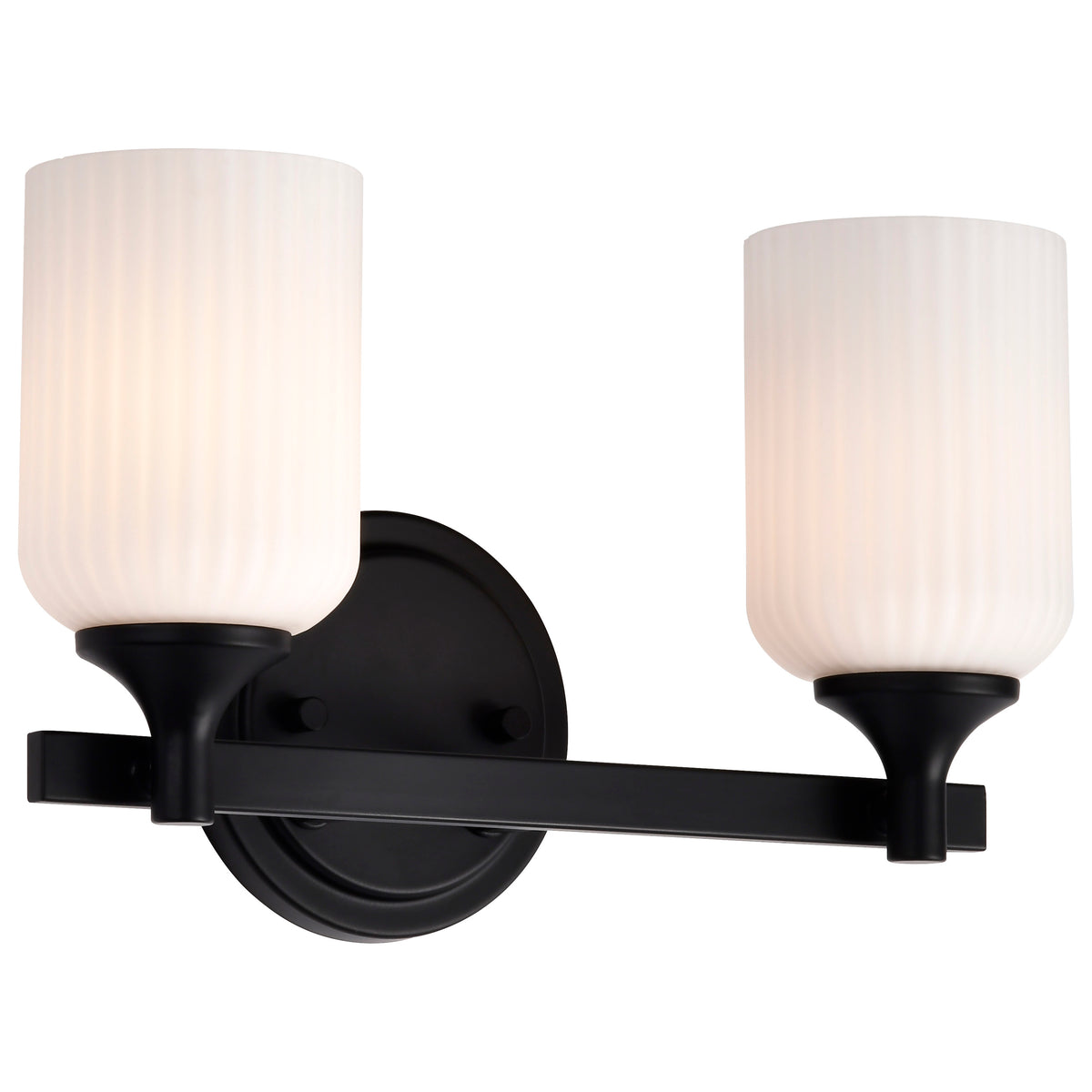 Nuvo 60-8642 Solara, 2 Light Vanity, Matte Black Finish
