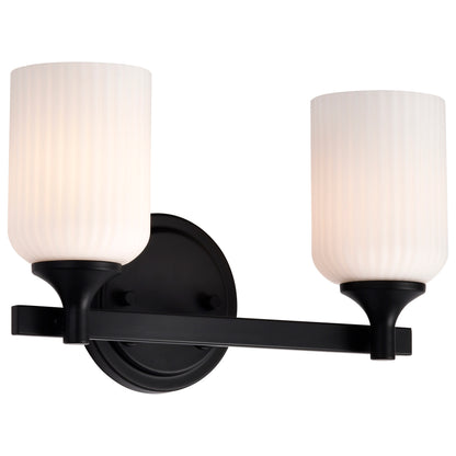 Nuvo 60-8642 Solara, 2 Light Vanity, Matte Black Finish