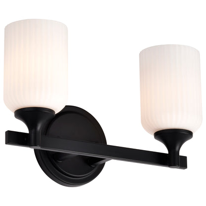 Nuvo 60-8642 Solara, 2 Light Vanity, Matte Black Finish