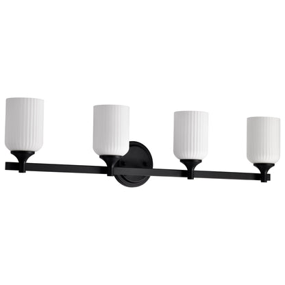 Nuvo 60-8644 Solara, 4 Light Vanity, Matte Black Finish