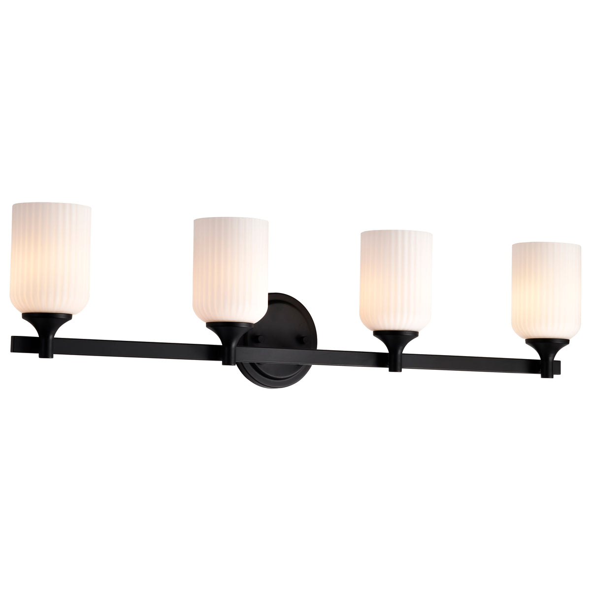 Nuvo 60-8644 Solara, 4 Light Vanity, Matte Black Finish