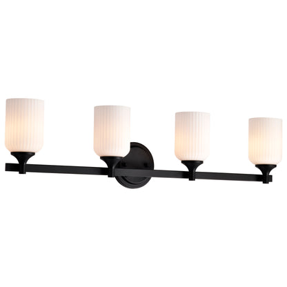 Nuvo 60-8644 Solara, 4 Light Vanity, Matte Black Finish
