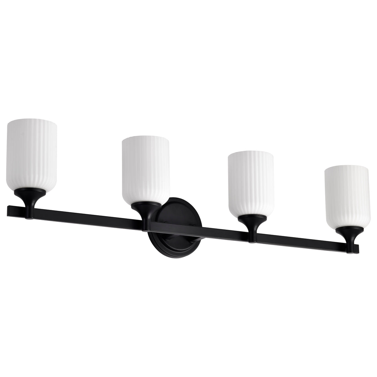 Nuvo 60-8644 Solara, 4 Light Vanity, Matte Black Finish