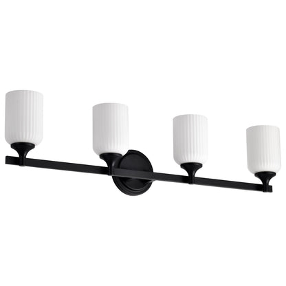 Nuvo 60-8644 Solara, 4 Light Vanity, Matte Black Finish
