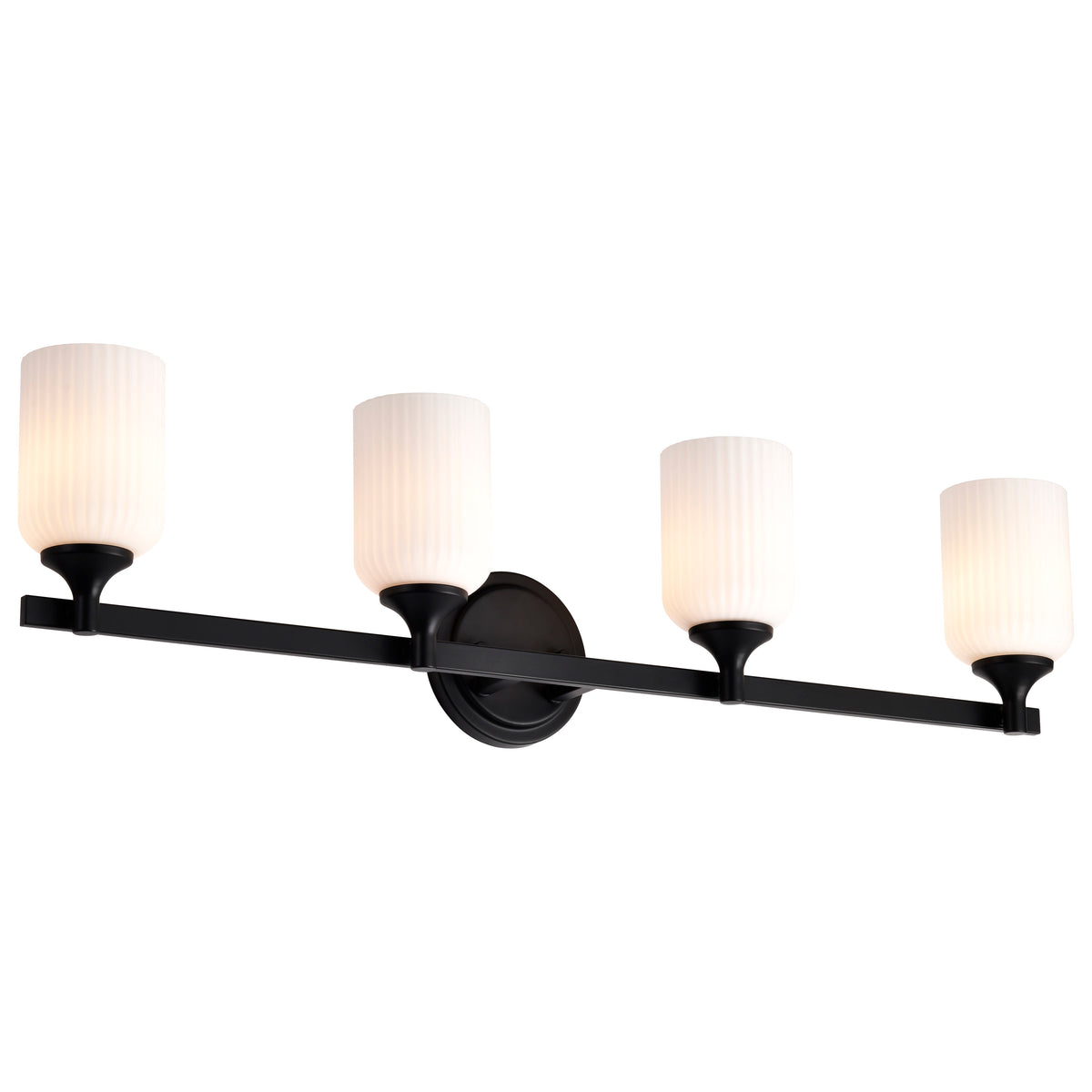 Nuvo 60-8644 Solara, 4 Light Vanity, Matte Black Finish