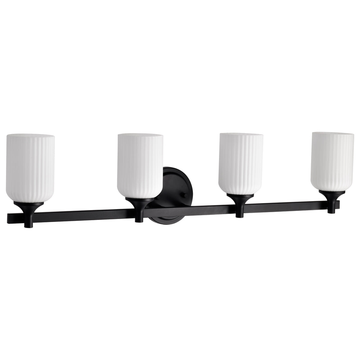 Nuvo 60-8644 Solara, 4 Light Vanity, Matte Black Finish