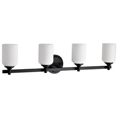 Nuvo 60-8644 Solara, 4 Light Vanity, Matte Black Finish