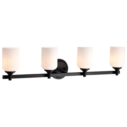 Nuvo 60-8644 Solara, 4 Light Vanity, Matte Black Finish