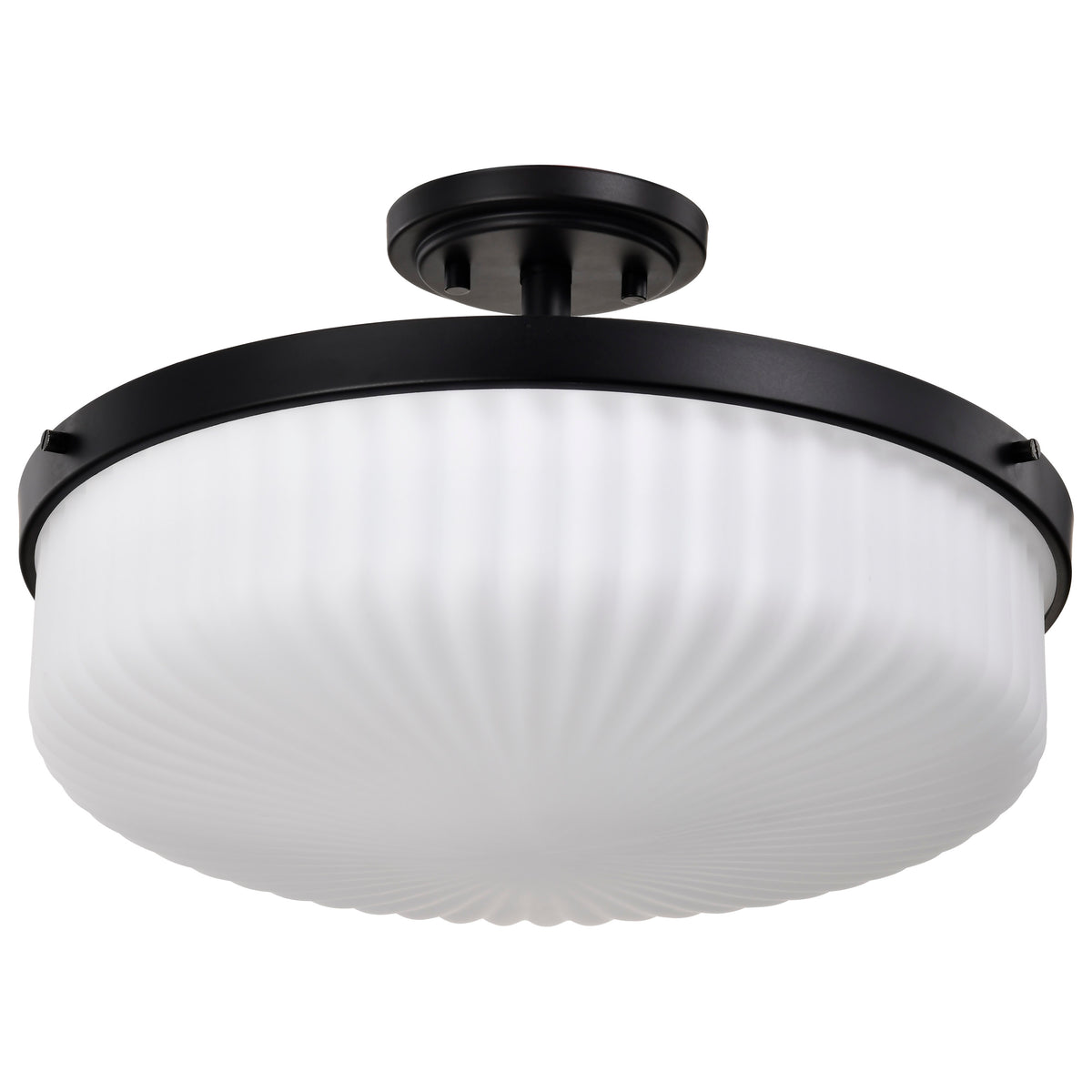 Nuvo 60-8647 Solara, Semi Flush Mount, Matte Black Finish