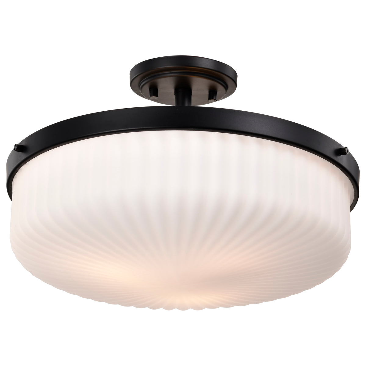 Nuvo 60-8647 Solara, Semi Flush Mount, Matte Black Finish