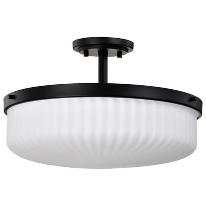 Nuvo 60-8647 Solara, Semi Flush Mount, Matte Black Finish