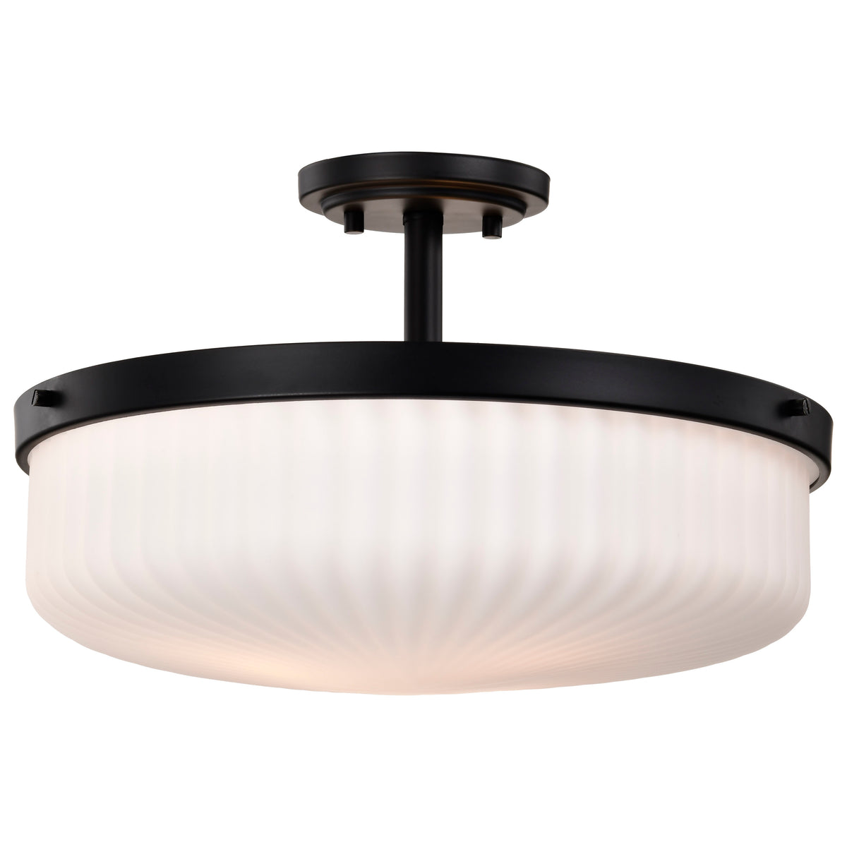 Nuvo 60-8647 Solara, Semi Flush Mount, Matte Black Finish