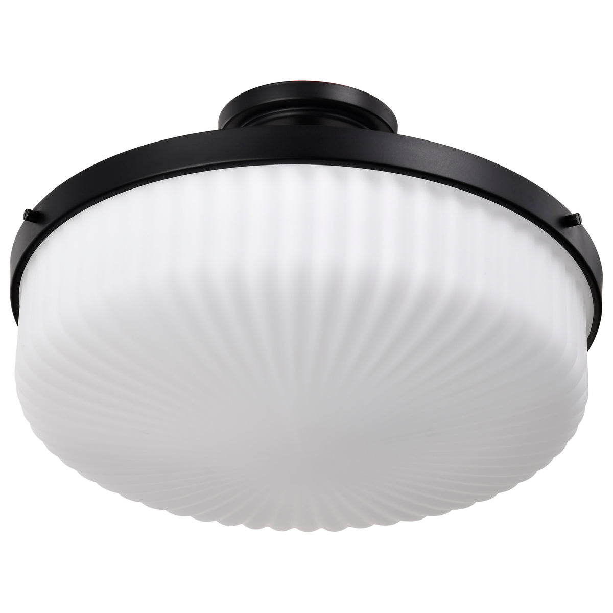 Nuvo 60-8647 Solara, Semi Flush Mount, Matte Black Finish