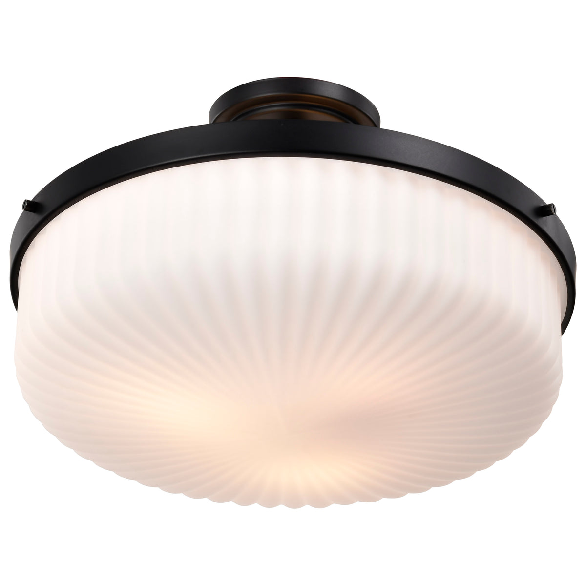 Nuvo 60-8647 Solara, Semi Flush Mount, Matte Black Finish