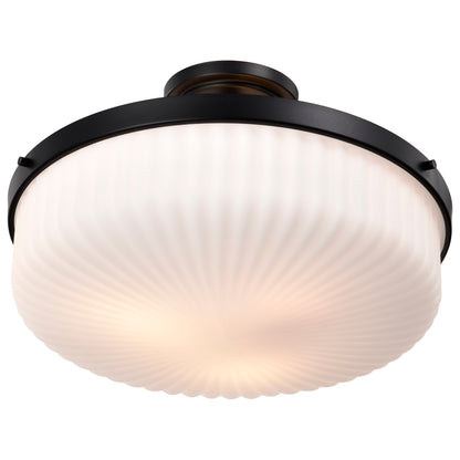Nuvo 60-8647 Solara, Semi Flush Mount, Matte Black Finish