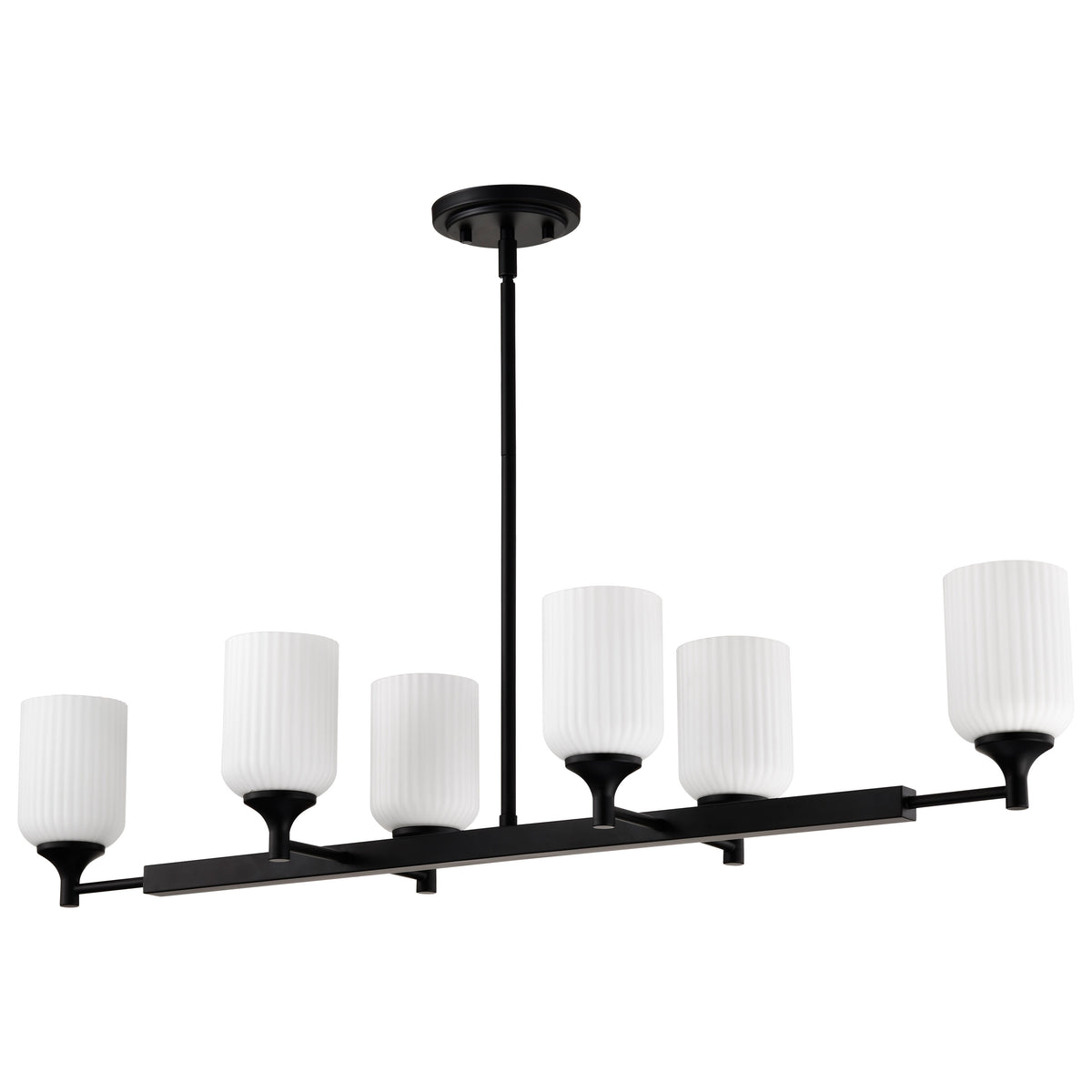Nuvo 60-8649 Solara, 6 Light Island Pendant, Matte Black Finish