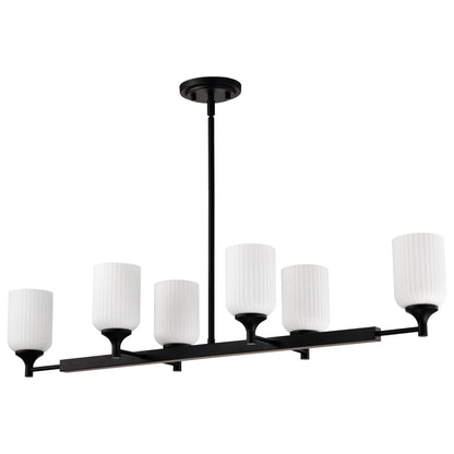 Nuvo 60-8649 Solara, 6 Light Island Pendant, Matte Black Finish