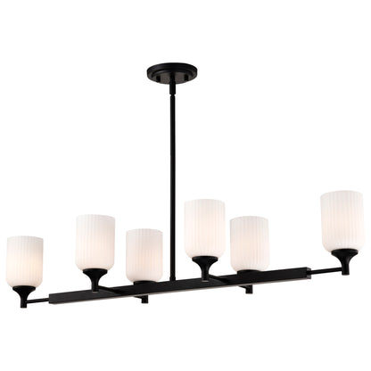 Nuvo 60-8649 Solara, 6 Light Island Pendant, Matte Black Finish