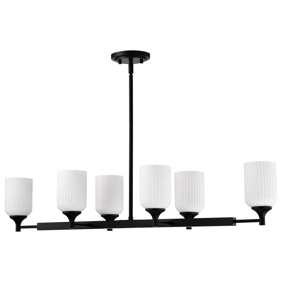 Nuvo 60-8649 Solara, 6 Light Island Pendant, Matte Black Finish