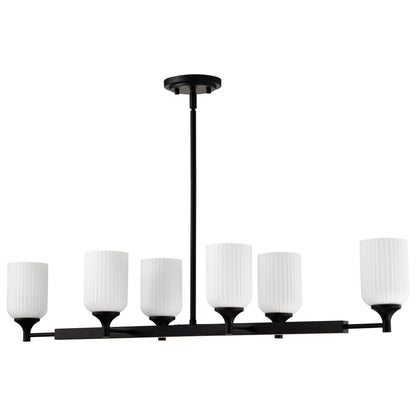 Nuvo 60-8649 Solara, 6 Light Island Pendant, Matte Black Finish