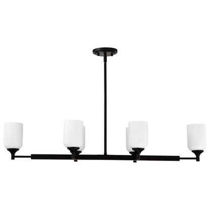 Nuvo 60-8649 Solara, 6 Light Island Pendant, Matte Black Finish