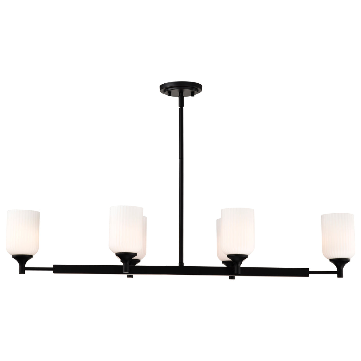Nuvo 60-8649 Solara, 6 Light Island Pendant, Matte Black Finish