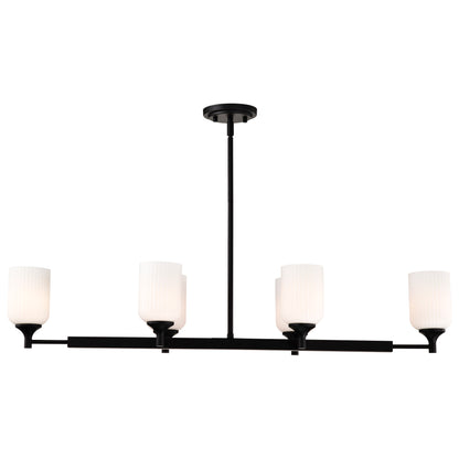 Nuvo 60-8649 Solara, 6 Light Island Pendant, Matte Black Finish