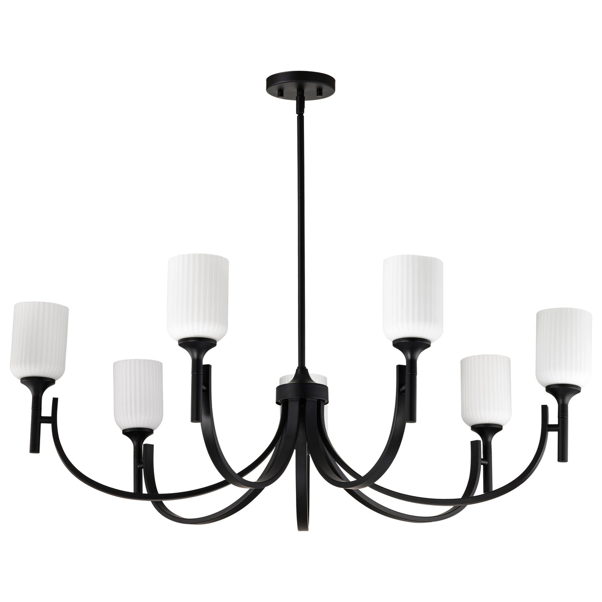 Nuvo 60-8651 Solara, 7 Light Chandelier, Matte Black Finish