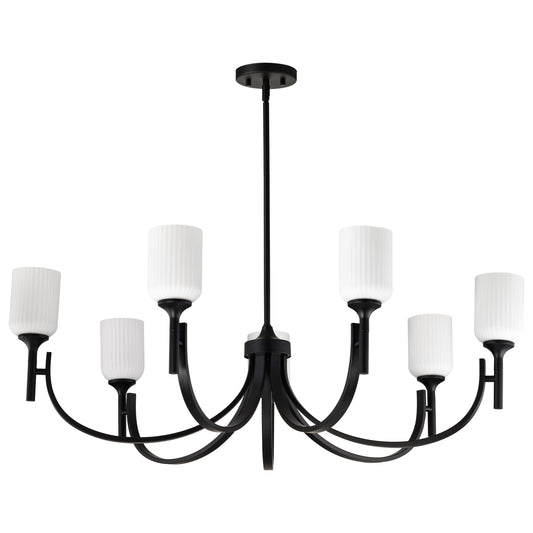 Nuvo 60-8651 Solara, 7 Light Chandelier, Matte Black Finish