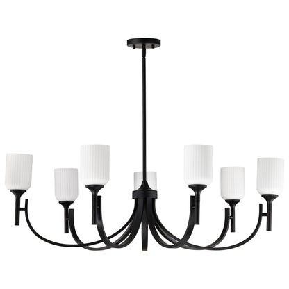 Nuvo 60-8651 Solara, 7 Light Chandelier, Matte Black Finish
