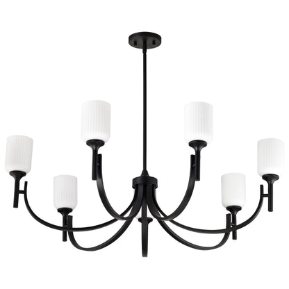 Nuvo 60-8651 Solara, 7 Light Chandelier, Matte Black Finish