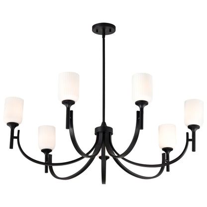 Nuvo 60-8651 Solara, 7 Light Chandelier, Matte Black Finish