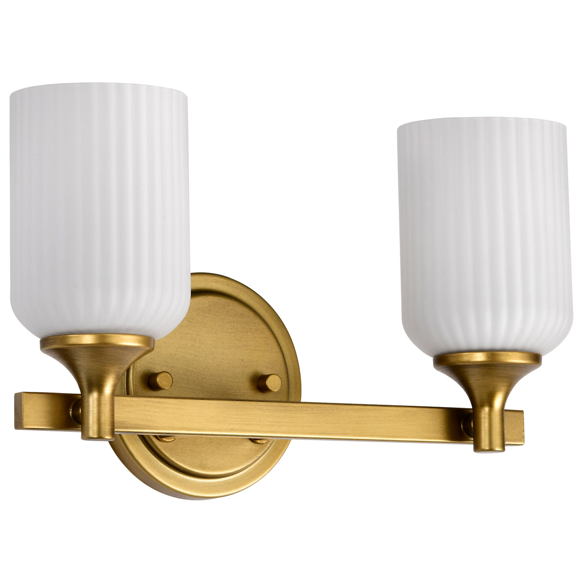 Nuvo 60-8662 Solara, 2 Light Vanity, Natural Brass Finish
