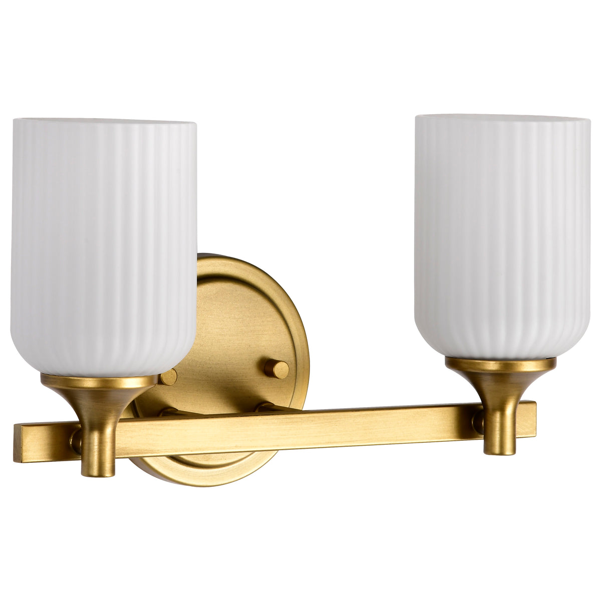 Nuvo 60-8662 Solara, 2 Light Vanity, Natural Brass Finish