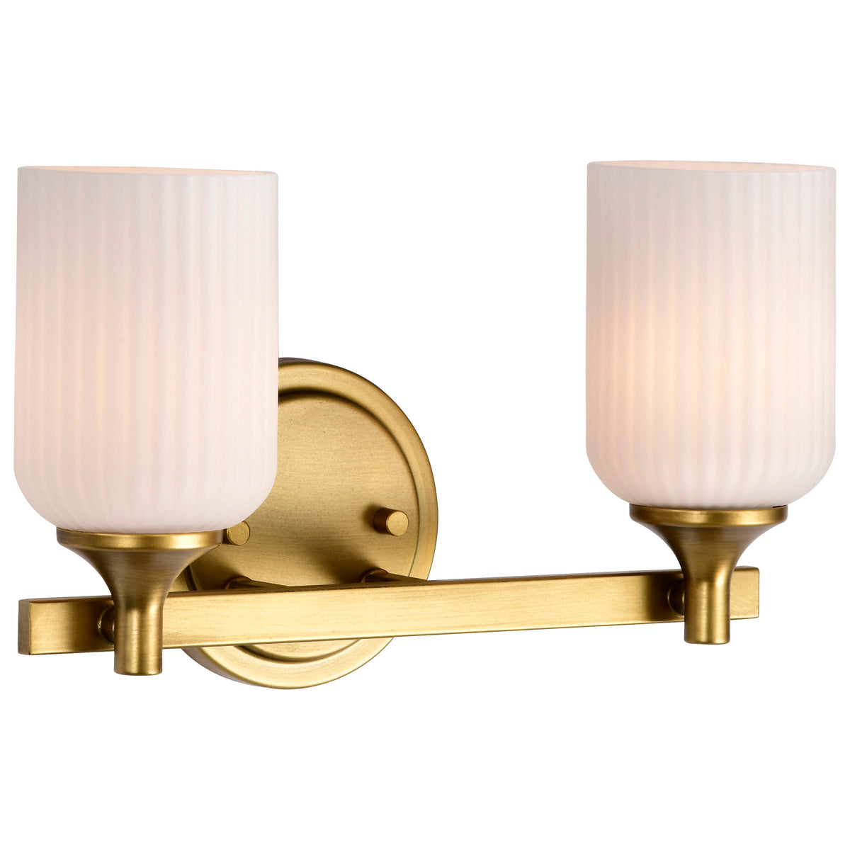 Nuvo 60-8662 Solara, 2 Light Vanity, Natural Brass Finish