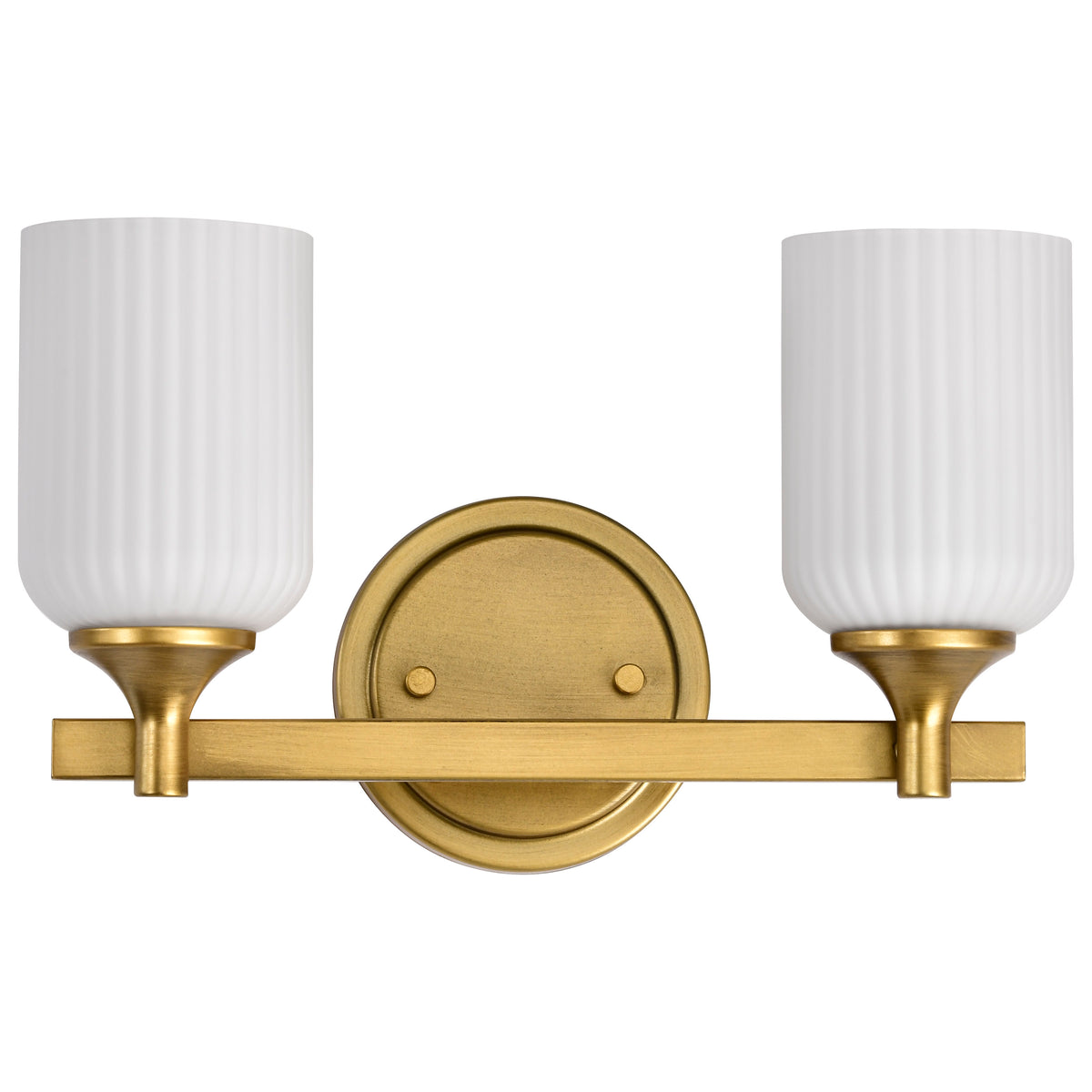 Nuvo 60-8662 Solara, 2 Light Vanity, Natural Brass Finish