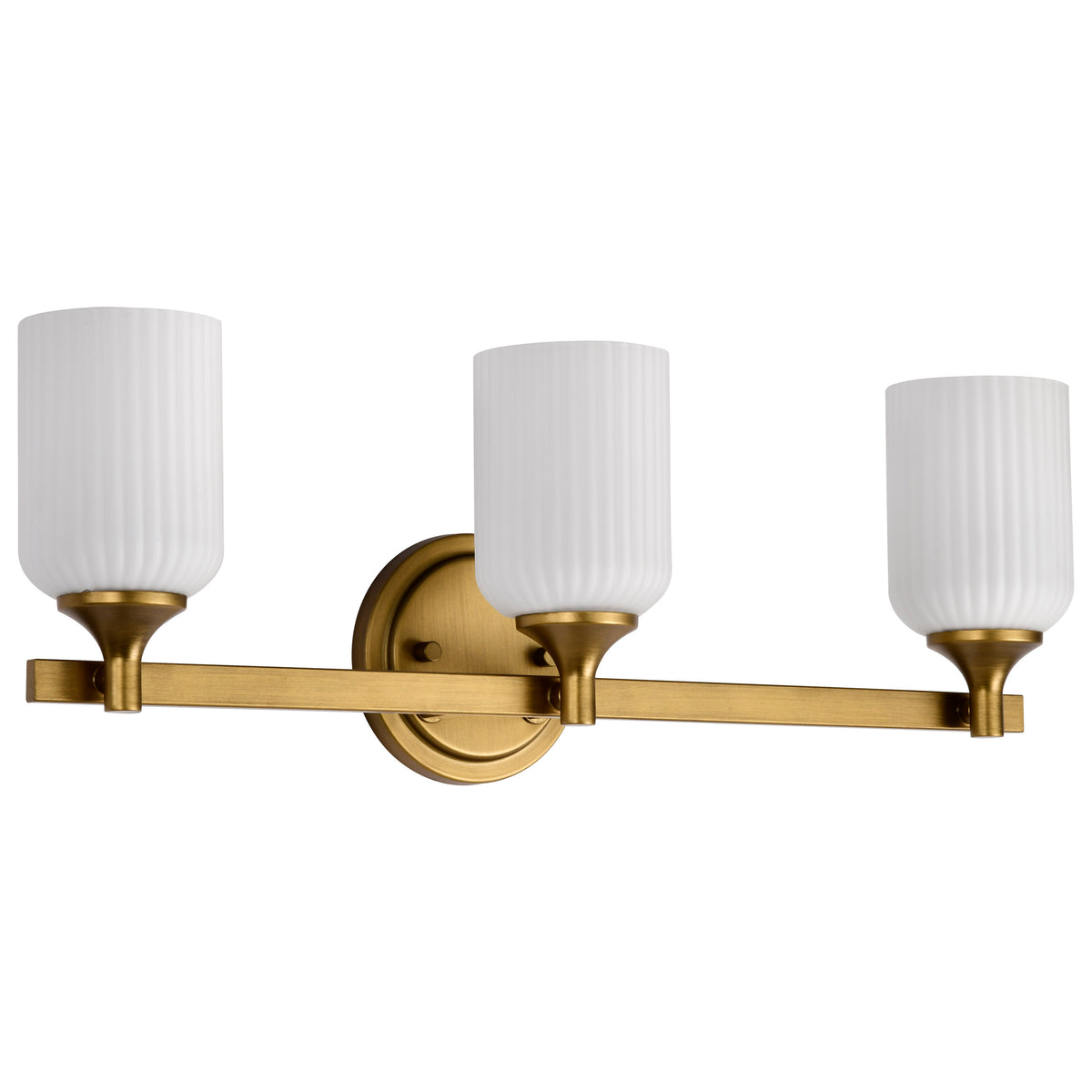 Nuvo 60-8663 Solara, 3 Light Vanity, Natural Brass Finish