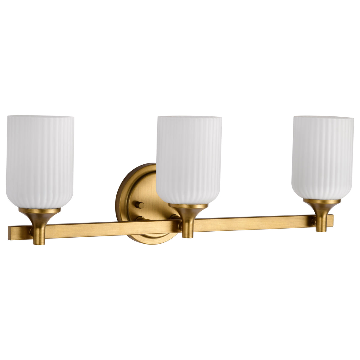 Nuvo 60-8663 Solara, 3 Light Vanity, Natural Brass Finish