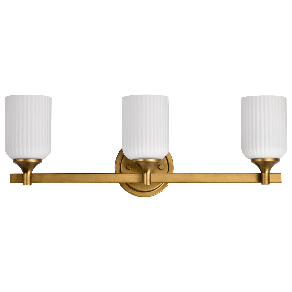 Nuvo 60-8663 Solara, 3 Light Vanity, Natural Brass Finish
