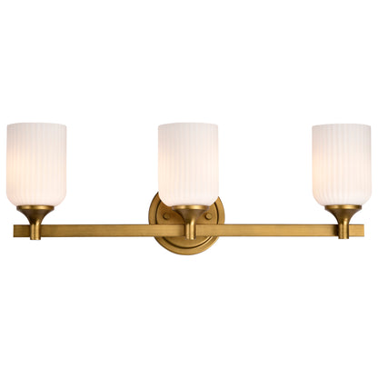 Nuvo 60-8663 Solara, 3 Light Vanity, Natural Brass Finish