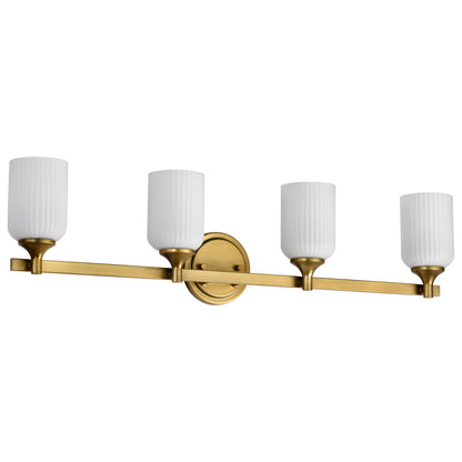 Nuvo 60-8664 Solara, 4 Light Vanity, Natural Brass Finish