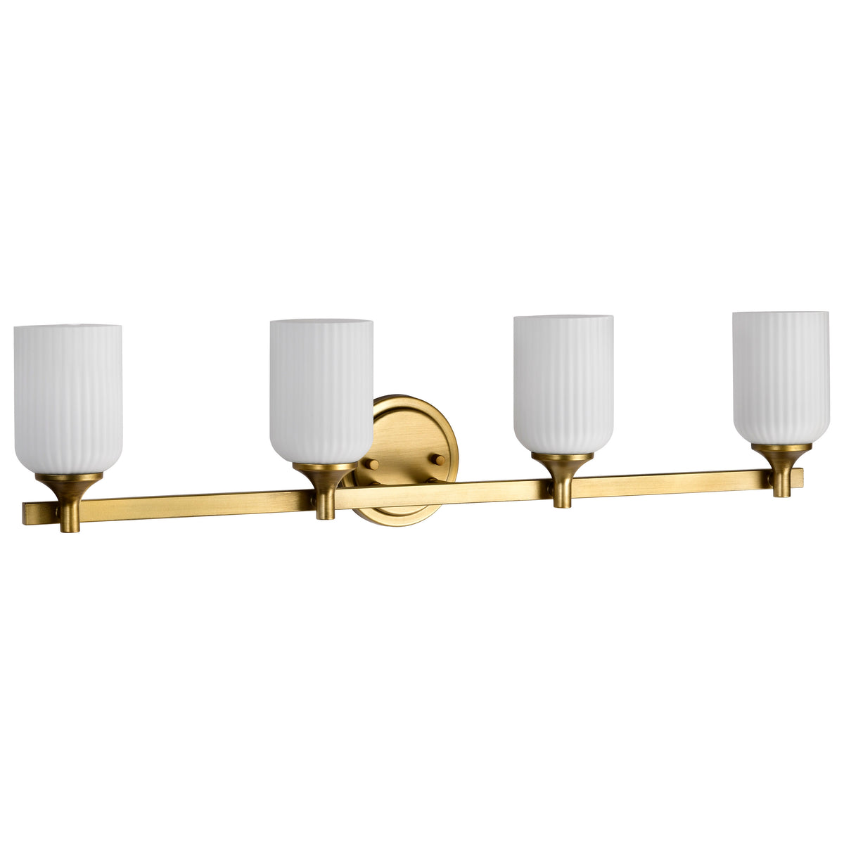 Nuvo 60-8664 Solara, 4 Light Vanity, Natural Brass Finish