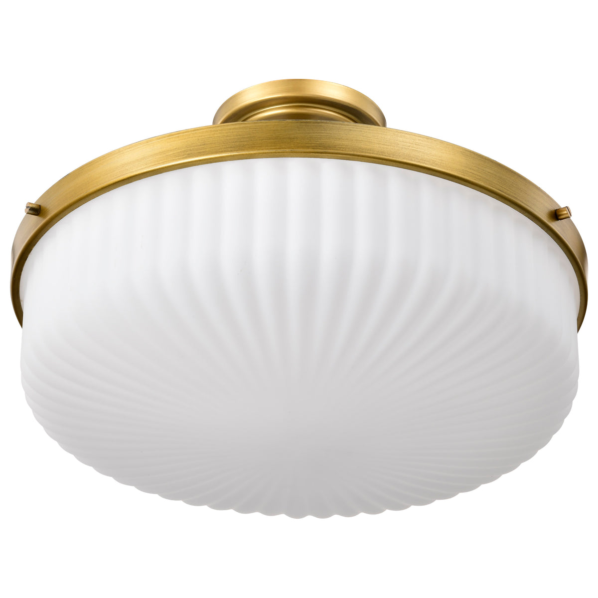 Nuvo 60-8667 Solara, Semi Flush Mount, Natural Brass Finish