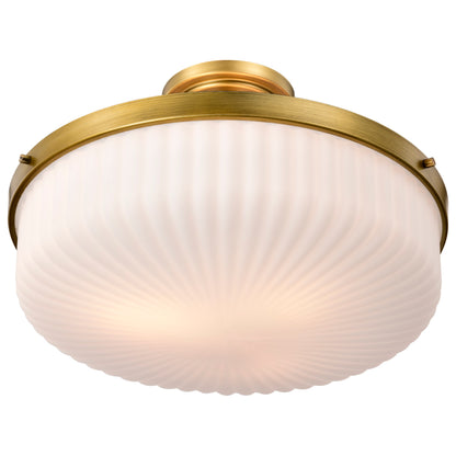 Nuvo 60-8667 Solara, Semi Flush Mount, Natural Brass Finish