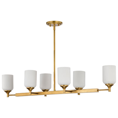 Nuvo 60-8669 Solara, 6 Light Island Pendant, Natural Brass Finish
